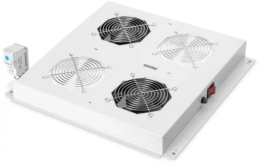 Блок вентиляторів DIGITUS 19" Roof, 2 fans, thermostat, RAL 7035
