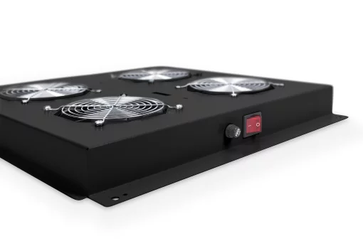 Блок вентиляторів DIGITUS 19" Roof, 4 fans, thermostat, RAL 9005