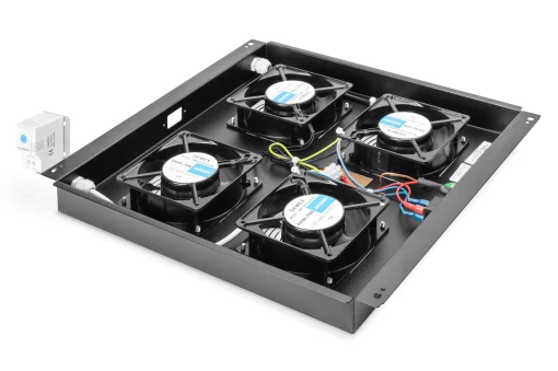 Блок вентиляторів DIGITUS 19" Roof, 4 fans, thermostat, RAL 9005