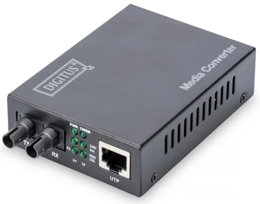 Медіа конвертор DIGITUS Gigabit, RJ45 / MM ST DX, 850nm, 0.5км