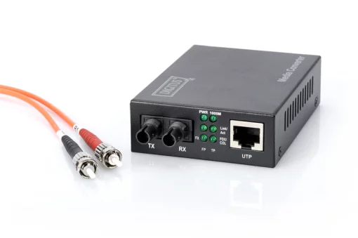 Медіа конвертор DIGITUS Gigabit, RJ45 / MM ST DX, 850nm, 0.5км
