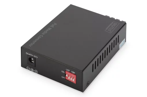Медіаконвертер DIGITUS PoE, SM 10/100/1000Base-T to 1000Base-LX, Incl. PSU 30W, SC, Up to 20км