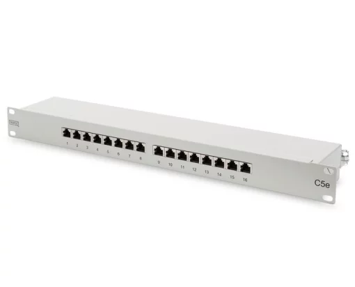 Патч-панель DIGITUS САТ 5e STP, 19", 1U, 16 портів, зібрана