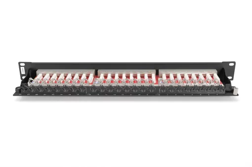 Патч-панель DIGITUS CАТ 6А STP, 19", 1U, 24 порти, зібрана, чорна