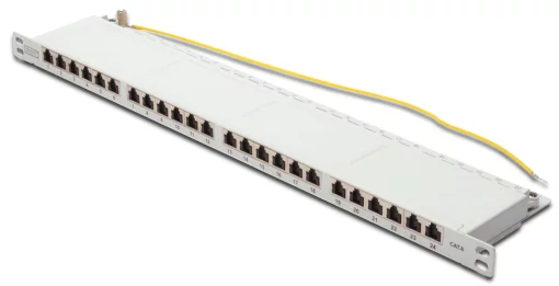Патч-панель DIGITUS CАТ 6 STP, 19", 0.5U, 24 порти, зібрана, сіра