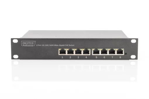 Комутатор DIGITUS 10", Gigabit Ethernet 8x10/100/1000Mbps RJ45 POE