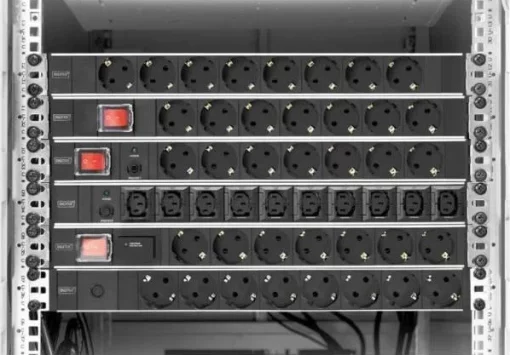 Пристрій розподілу електроживлення DIGITUS 1U, 7xSchuko, 16A, 250V, вимикач, OLP, вилка Schuko