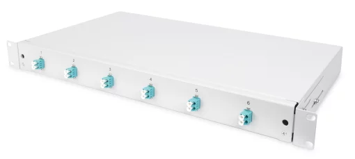 Оптична панель DIGITUS 19' 1U, 6xLC duplex, incl, Splice Cass, OM3 Color Pigtails, Adapter