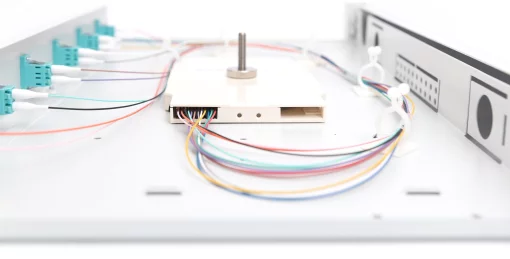 Оптична панель DIGITUS 19' 1U, 6xLC duplex, incl, Splice Cass, OM3 Color Pigtails, Adapter