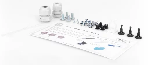 Оптична панель DIGITUS 19' 1U, 6xLC duplex, incl, Splice Cass, OM3 Color Pigtails, Adapter