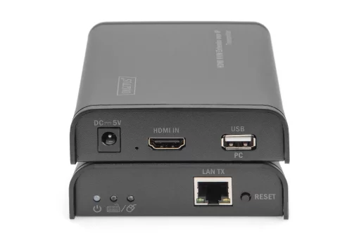 Подовжувач DIGITUS HDMI KVM по IP, комплект, Full HD, 1080p, через мережевий кабель (Cat 5, 5E, 6), 120м