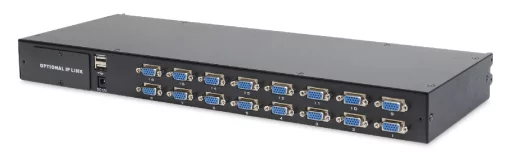 Консоль DIGITUS Modular 17" TFT, 16-port KVM & Touchpad, US keyboard, чорна