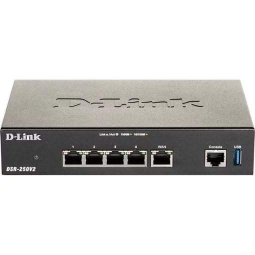 Мультисервiсний маршрутизатор D-Link DSR-250V2 4xGE LAN, 1xGE WAN