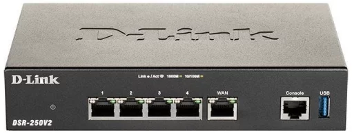 Мультисервiсний маршрутизатор D-Link DSR-250V2 4xGE LAN, 1xGE WAN