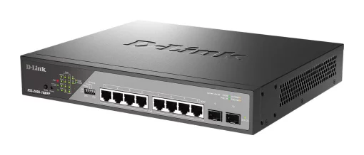 Комутатор D-Link DSS-200G-10MPP 8xGE PoE, 2xSFP, 242Вт, Некерований