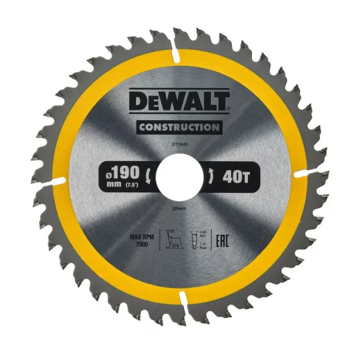 Диск пиляльний СONSTRUCTION DeWALT DT1945