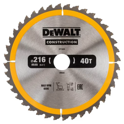 Диск пиляльний СONSTRUCTION DeWALT DT1953