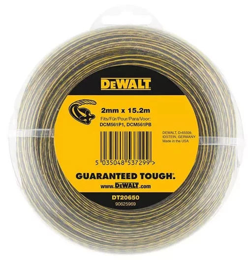 Ліска косильна DeWalt 2.0мм 15м кругла