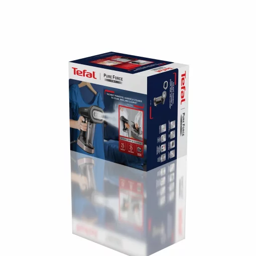 Відпарювач Tefal компактний Pure Force 3в1, 1800Вт, 180мл, постійна пара - 35гр, керам. підошва, чорно-рожевий