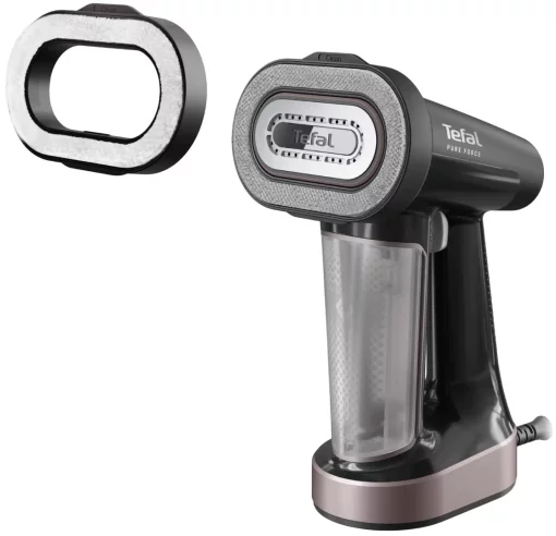 Відпарювач Tefal компактний Pure Force 3в1, 1800Вт, 180мл, постійна пара - 35гр, керам. підошва, чорно-рожевий