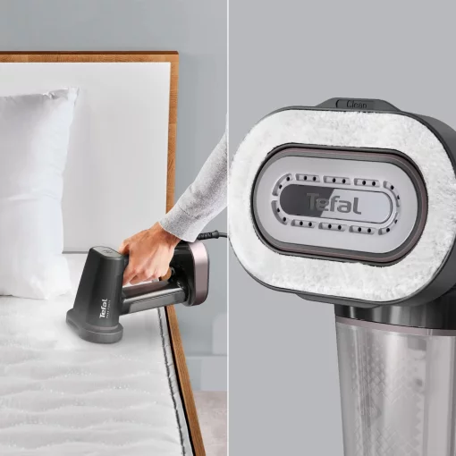 Відпарювач Tefal компактний Pure Force 3в1, 1800Вт, 180мл, постійна пара - 35гр, керам. підошва, чорно-рожевий