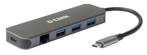 Мережевий адаптер D-Link DUB-2334 1xGE, 3xUSB 3.0, 1xUSB-C, USB-C