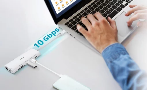 USB-С Хаб D-Link DUP-A01 10in1  2xHDMI, 1xGE, 2xUSB-C, 1xUSB-A 3.1, 1xUSB-A 3.0, 1xSD, 1xmicroSD, 1xUSB-C PD