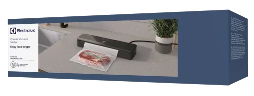Вакууматор Electrolux для рулонів, пакетів і контейнерів, 80Вт, 30см, електронне керування, +10 пакетів, пластик, чорний
