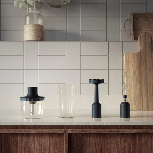 Блендер Electrolux заглибний 1000Вт, 4в1, чаша-700мл, чопер, насадка для пюре, чорний-метал