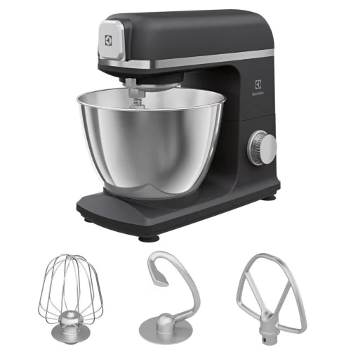 Кухонна машина Electrolux, 1200Вт, чаша-метал, корпус-метал, насадок-3, чорний