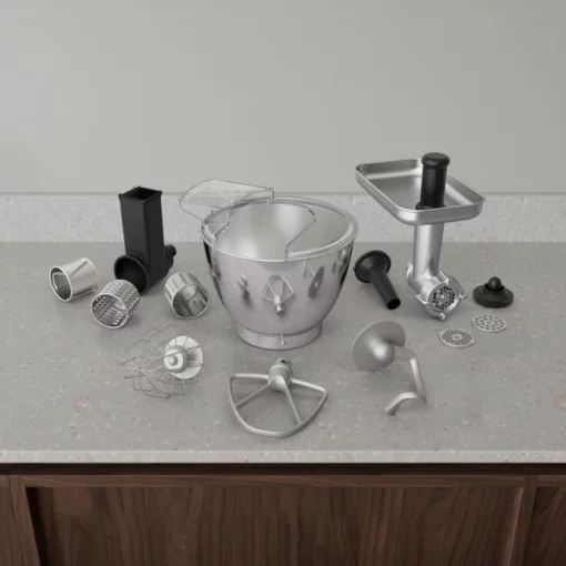 Кухонна машина Electrolux 1200Вт, чаша-метал, корпус-метал, насадок-8, чорний