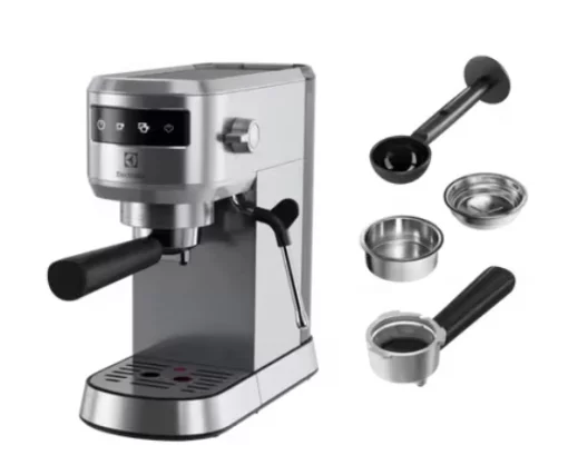 Кавоварка Electrolux ріжкова, 1л, мелена, ручний капуч, LED-дисплей, підігрів чашок, метал