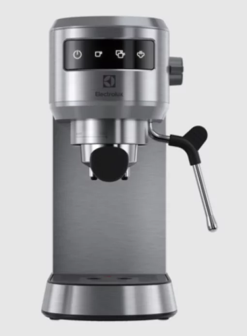 Кавоварка Electrolux ріжкова, 1л, мелена, ручний капуч, LED-дисплей, підігрів чашок, метал