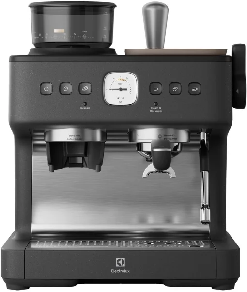 Кавоварка Electrolux ріжкова, 3л, зерно+мелена, ручний капуч, кавомолка, підігрів чашок, подача гар. води, чорний