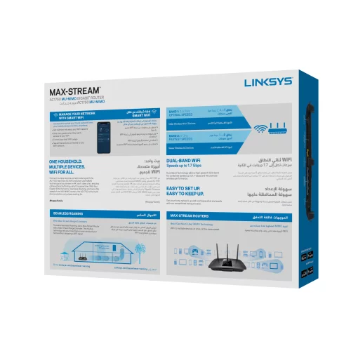 Маршрутизатор Linksys EA7300 AC1750, 4xGE LAN, 1xGE WAN, 1xUSB 3.0, 1xUSB 2.0