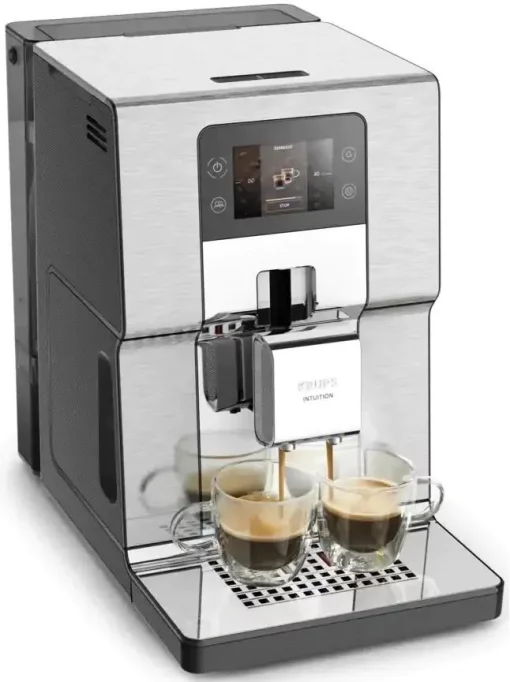 Кавомашина Krups Intuition Experience+ 3л, зерно, автомат.капучинатор, дисплей, авторецептів - 7, сенcор.керування, сріблястий