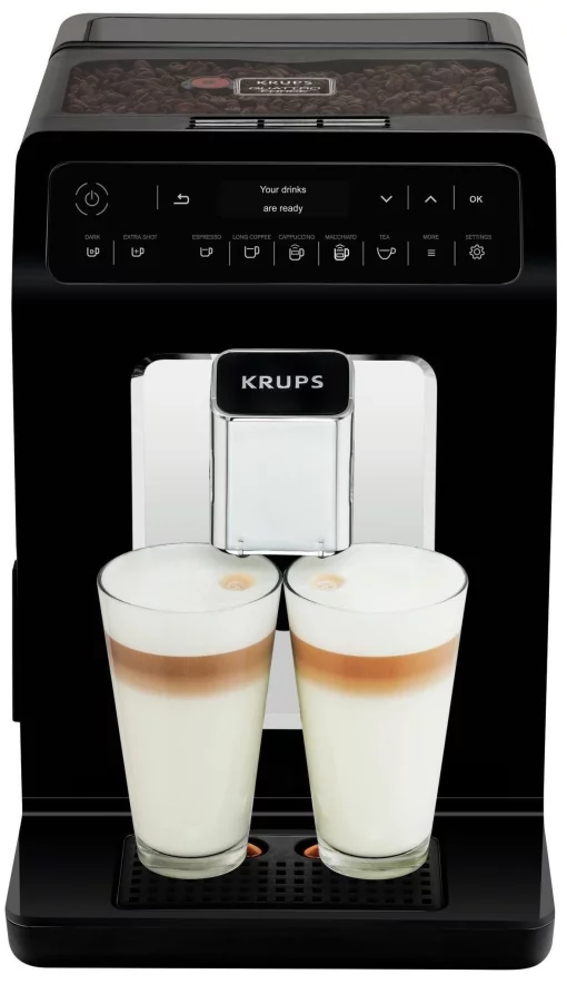 Кавомашина Krups Evidence 2.3л, зерно, автомат.капучинатор, дисплей, авторецептів - 15, сенсор.керування, чорний