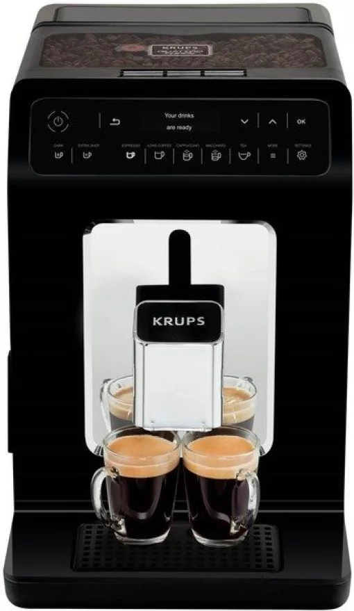 Кавомашина Krups Evidence 2.3л, зерно, автомат.капучинатор, дисплей, авторецептів - 15, сенсор.керування, чорний