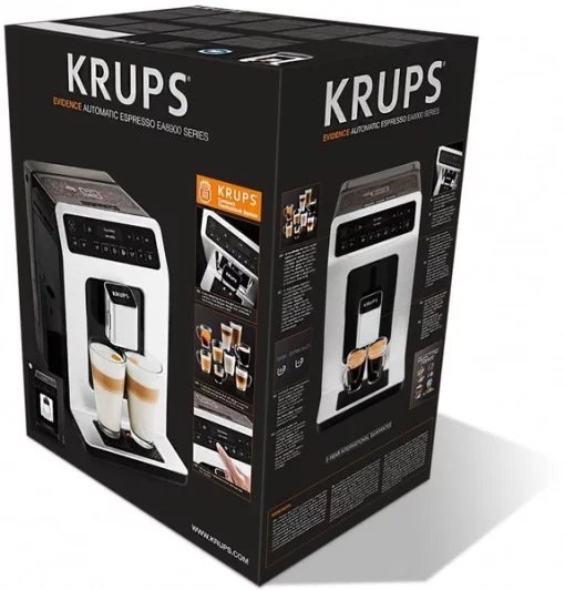 Кавомашина Krups Evidence 2.3л, зерно, автомат.капучинатор, дисплей, авторецептів - 15, сенсор.керування, чорний