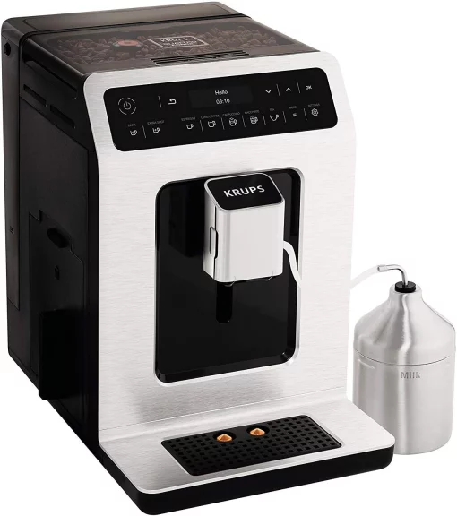 Кавомашина Krups Evidence 2.3л, зерно, автомат.капучинатор, дисплей, авторецептів - 11, сенсор.керування, сіро-чорний
