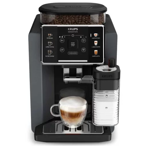 Кавомашина Krups Sensation Milk M90 1.7л, зерно, автомат.капучинатор, авторецептів - 6, чорний