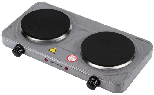 Плитка настільна Ardesto електрична, конфорок - 2 на 1кВт + 1кВт, керування - мех., графіт