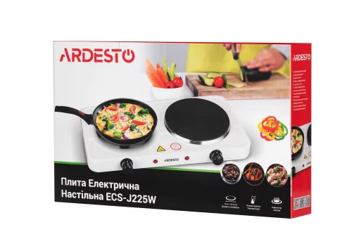 Плитка настільна Ardesto електрична, конфорок - 2, на 1кВт + 1.5кВт, керування - мех., білий