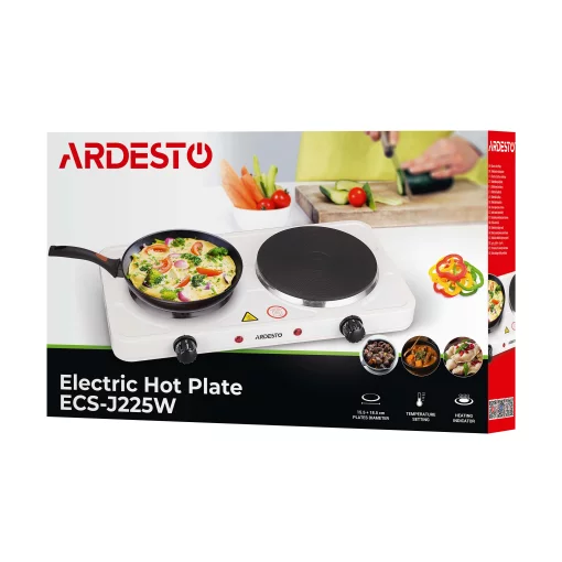 Плитка настільна Ardesto електрична, конфорок - 2, на 1кВт + 1.5кВт, керування - мех., білий