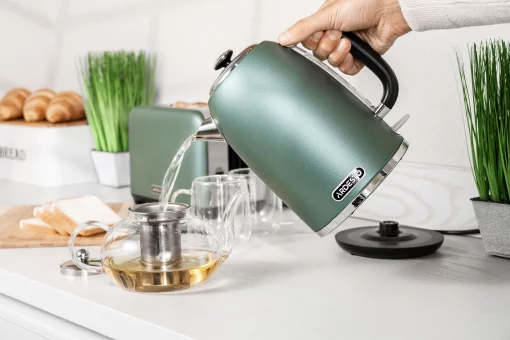 Електрочайник Ardesto Mint Harmony 1.8л, Strix, метал, м'ятний матовий