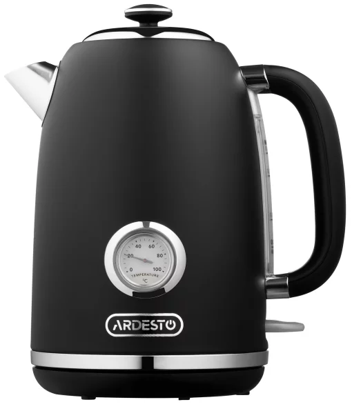 Електрочайник Ardesto Vintage Dream 1.8л, Strix, метал, чорний матовий