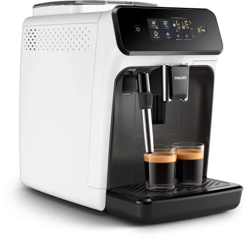 Кавомашина Philips Series 1200 1.8л, зерно + мелена, ручний капучинатор, авторецептів - 2, біло - чорний