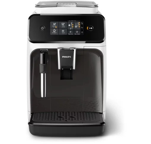 Кавомашина Philips Series 1200 1.8л, зерно + мелена, ручний капучинатор, авторецептів - 2, біло - чорний