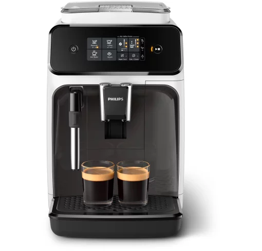 Кавомашина Philips Series 1200 1.8л, зерно + мелена, ручний капучинатор, авторецептів - 2, біло - чорний