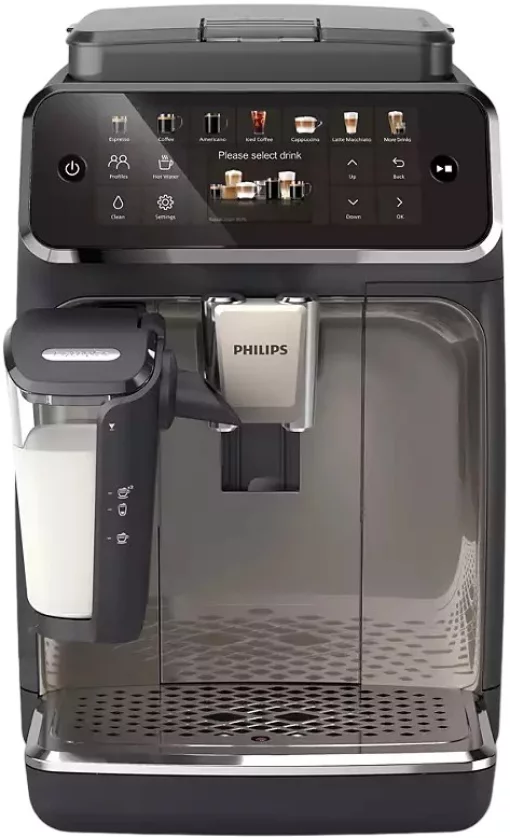 Кавомашина Philips Series 4400 LatteGo, 1.8л, зерно+мелена, автомат.капуч, дисплей, авторецептів -12, чорний
